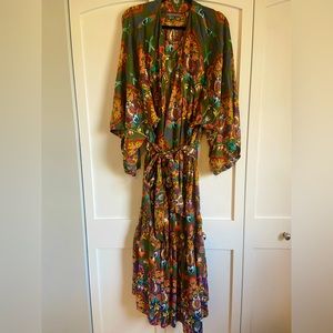 Anthropologie "Emanuelle Robe" Bohemian Printed Robe Casual Comfy Maxi Size M/L